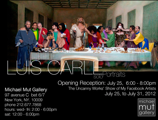Image of Postcard announcing Art Exhibit for Luis Carle at Michael Mut Project Space, New York